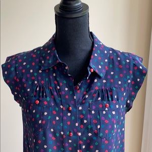 Marc by Marc Jacobs Silk Top w flutter sleeve